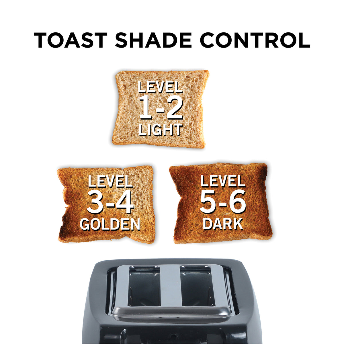 COMMERCIAL CHEF CCT2201B 2-Slice Black Toaster