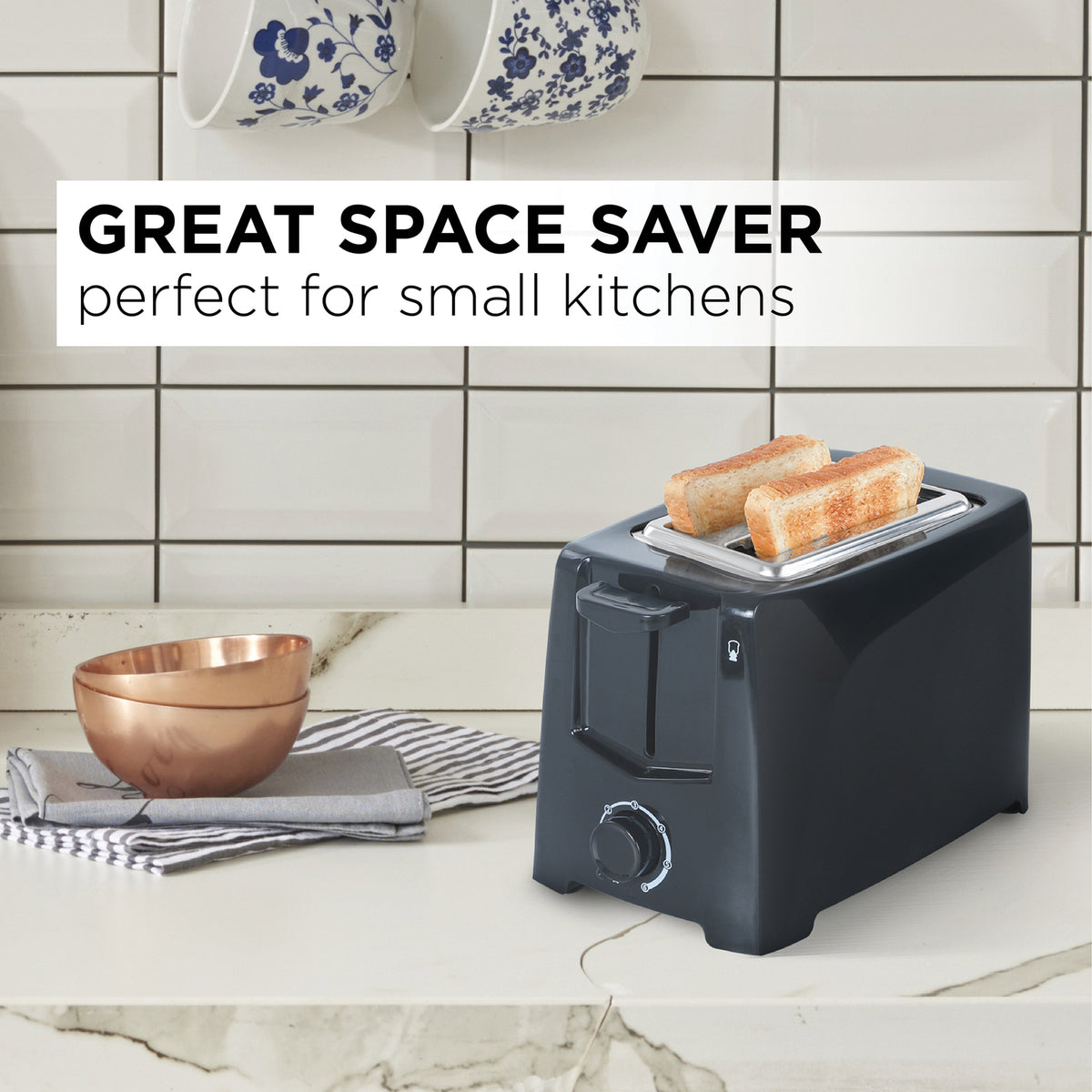 COMMERCIAL CHEF CCT2201B 2-Slice Black Toaster