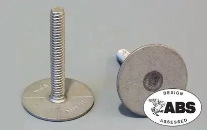 Weld Mount 1.00in Tall 1/4 x 2 ST125-1420-16SS SS Stud 1.25in Base 10 Pack