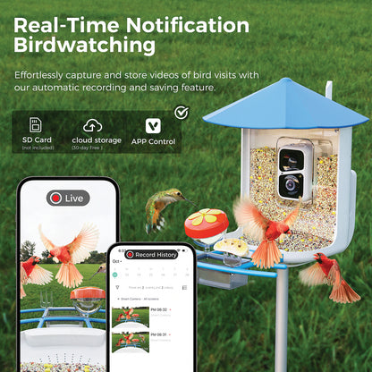 PERCHME™ Bird Feeder with 3.0MP Camera and AI Bird Recognition - Model SF-BF-AC01