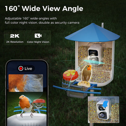 PERCHME™ Bird Feeder with 3.0MP Camera and AI Bird Recognition - Model SF-BF-AC01