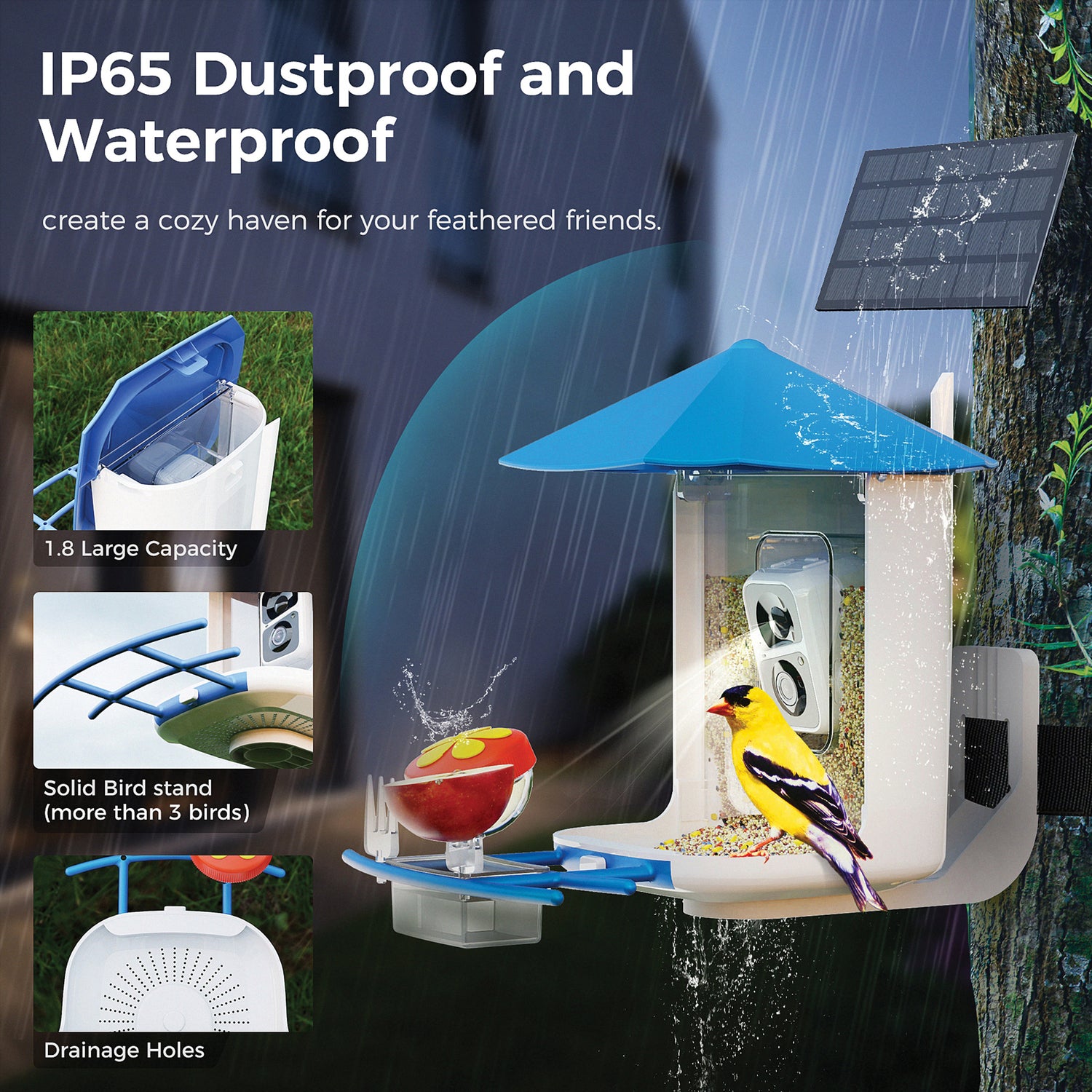 PERCHME™ Bird Feeder with 3.0MP Camera and AI Bird Recognition - Model SF-BF-AC01