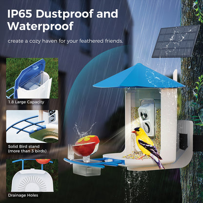PERCHME™ Bird Feeder with 3.0MP Camera and AI Bird Recognition - Model SF-BF-AC01