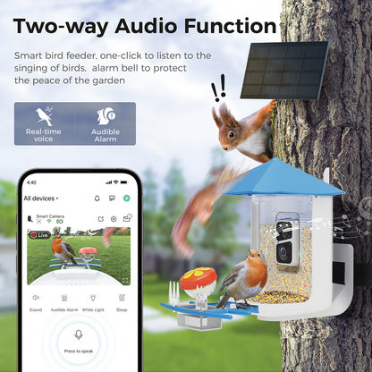 PERCHME™ Bird Feeder with 3.0MP Camera and AI Bird Recognition - Model SF-BF-AC01