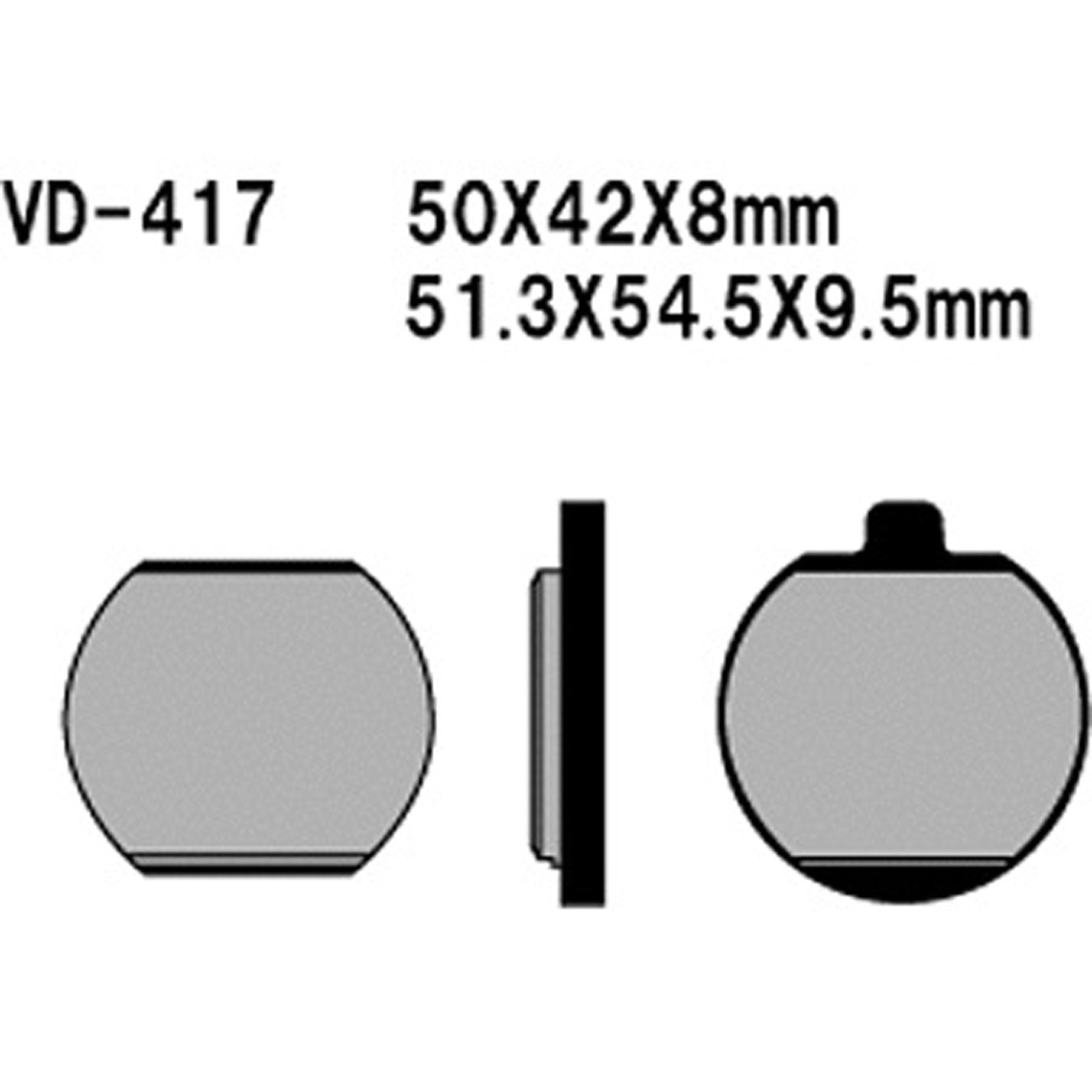 VESRAH Semi-Metallic Brake Pads VD-417 for Reliable Stopping Power