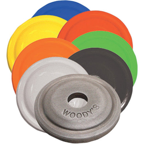 Woodys AWA-3805 Round Aluminum Plates - 5/16 inch, Orange, Pack of 48