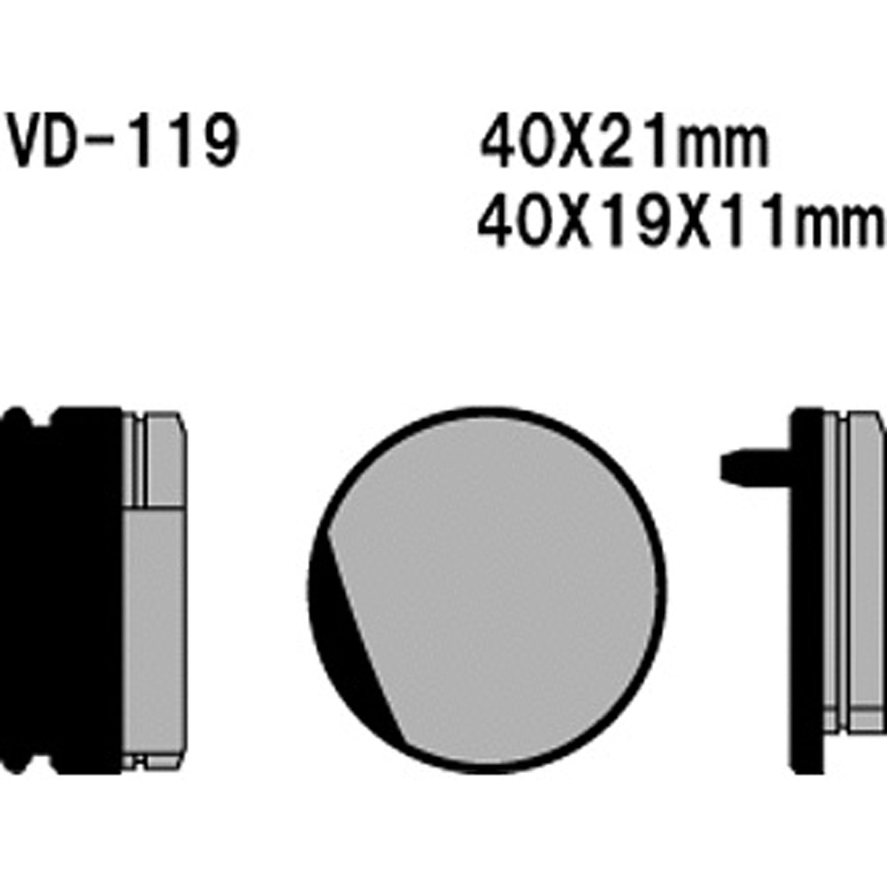 VESRAH Semi-Metallic Brake Pads VD-119 for Reliable Stopping Power