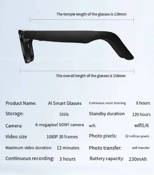 AI Camera Smart Glasses Atticus Goods