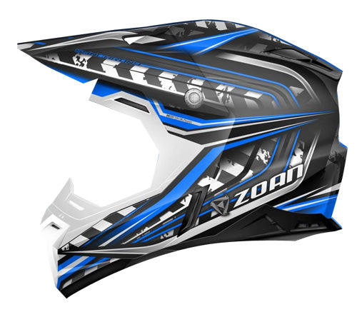 ZOAN Synchrony MX Helmet, Monster Black/Blue – Extra Small (Part #521-113)