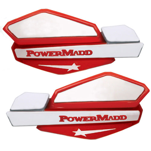 POWERMADD Star Hand Guard System for Honda - Red and White (Part #34222)