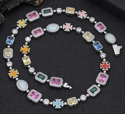 Gold-Plated Hip-Hop Gemstone Necklace Atticus Goods