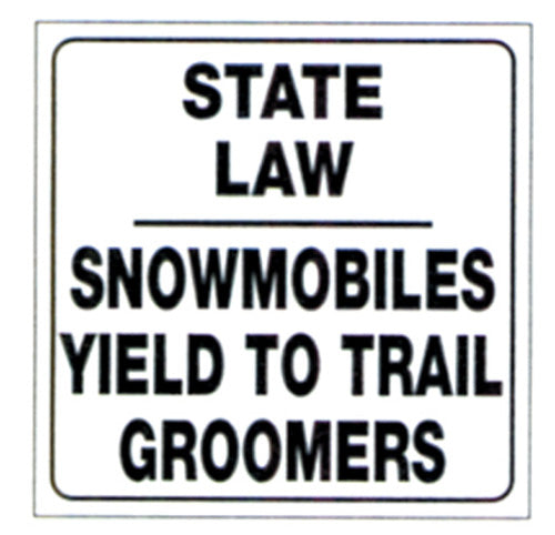 VOSS SIGNS 12-Inch White Plastic Reflective Sign for Snowmobiles Yield (Part #494SLG)