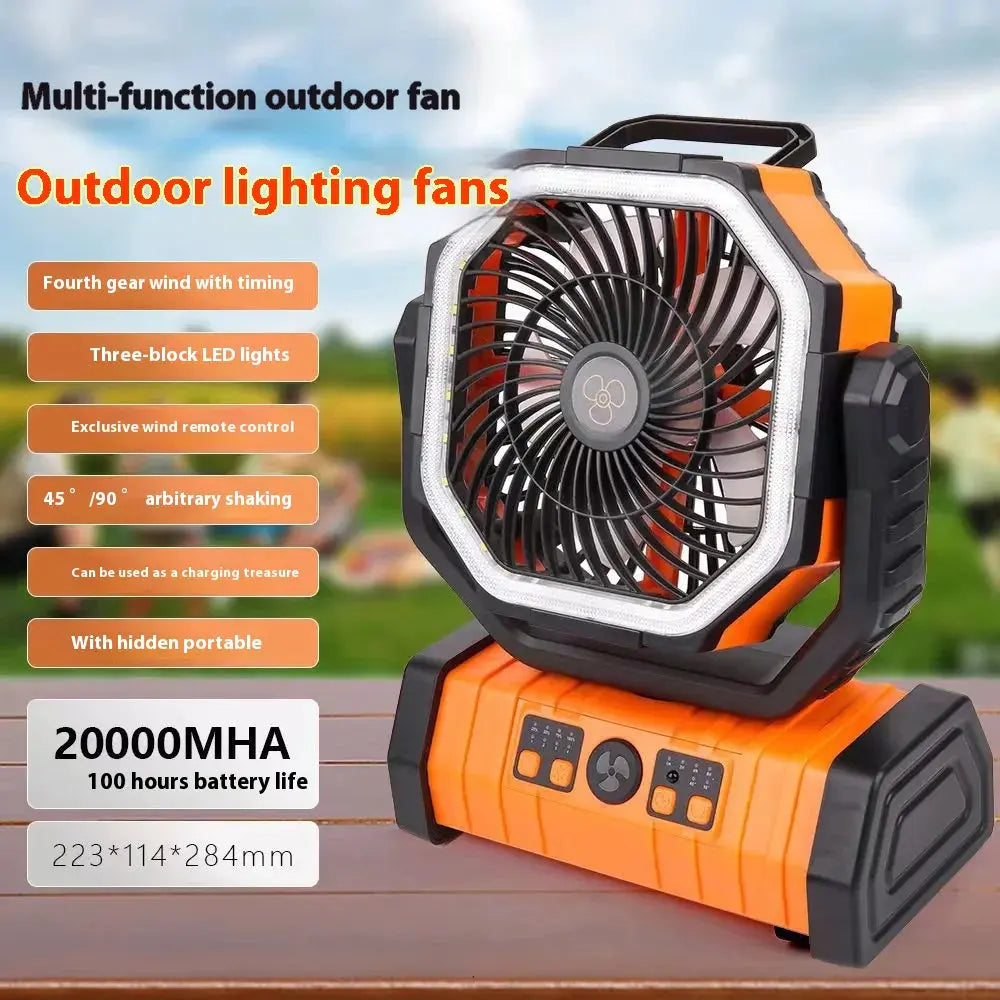 Outdoor Household Power Bank LED Light Camping Fan Atticus Goods