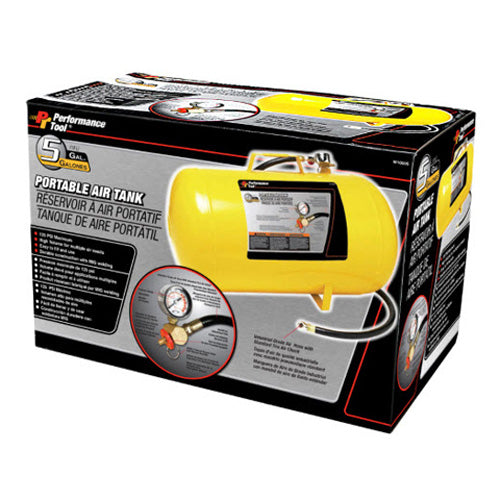 Performance Tool 5-Gallon Portable Air Tank - Durable and Compact Air Storage Solution
