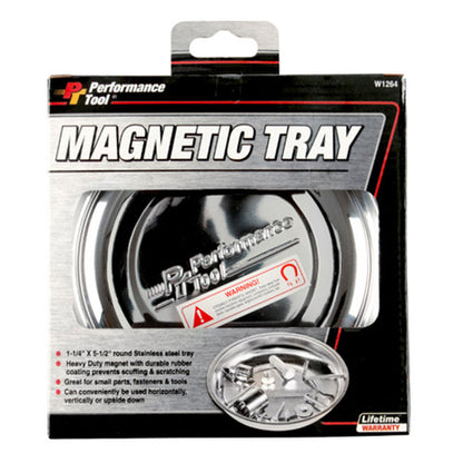 Performance Tool W1264 Magnetic Round Tray for Parts Organization