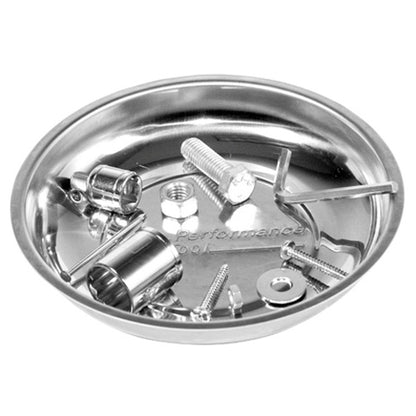 Performance Tool W1264 Magnetic Round Tray for Parts Organization