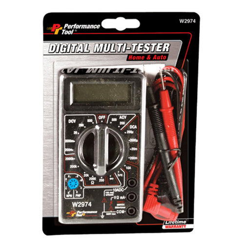 Performance Tool W2974 Digital Multi-Tester for Precise Electrical Testing