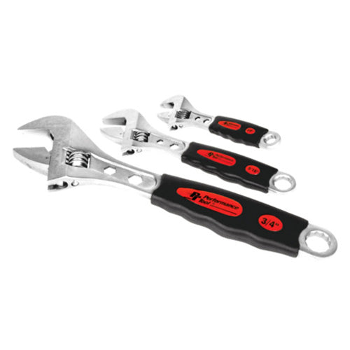 Performance Tool W30703 3-Piece Adjustable Wrench Set for Versatile Hand Tool Applications