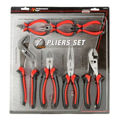 Performance Tool 7 Piece Pliers Set - Versatile Hand Tools for Home and Workshop