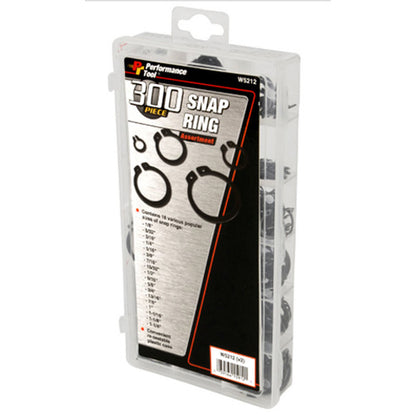 Performance Tool W5212 Snap Ring Assortment Kit with 300 Pieces