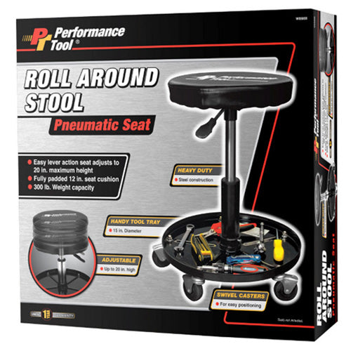 Performance Tool W85008 Roll Around Stool for Comfortable Mobility and Support