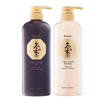 Daeng Gi Meo Ri - Ki Gold - Premium Shampoo + Treatment Set for Hair Loss Thin Hair Gray Hair Prevention Medicinal Herbal Shampoo All Natural Koreas No. 1 Brand Atticus Goods
