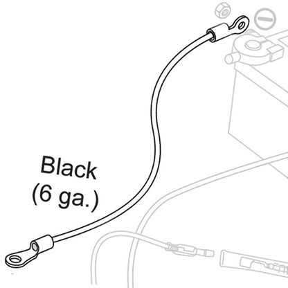WARN 6 Gauge Black Cable - 36 Inches for Heavy-Duty Winch Applications